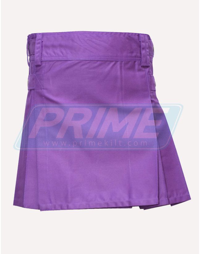 3 Pockets Purple Kilt Utility Kilt
