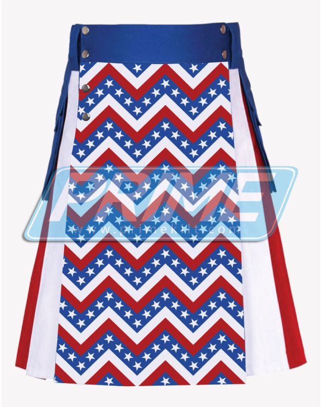 American Chevron Pattern Flag Hybrid Utility Kilt