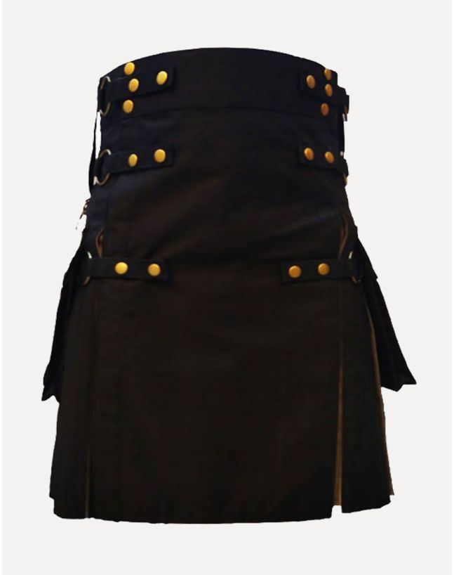 black and khaki hybrid kilt
