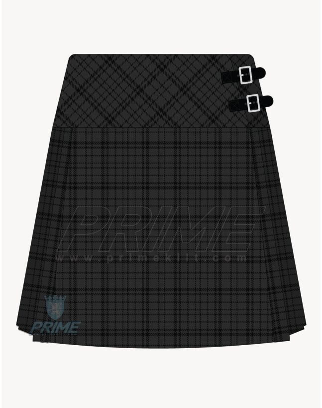 Black Shadow Tartan Kilt for Women