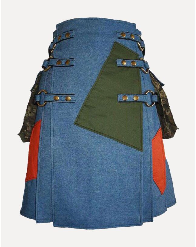 blue jean denim hybrid kilt