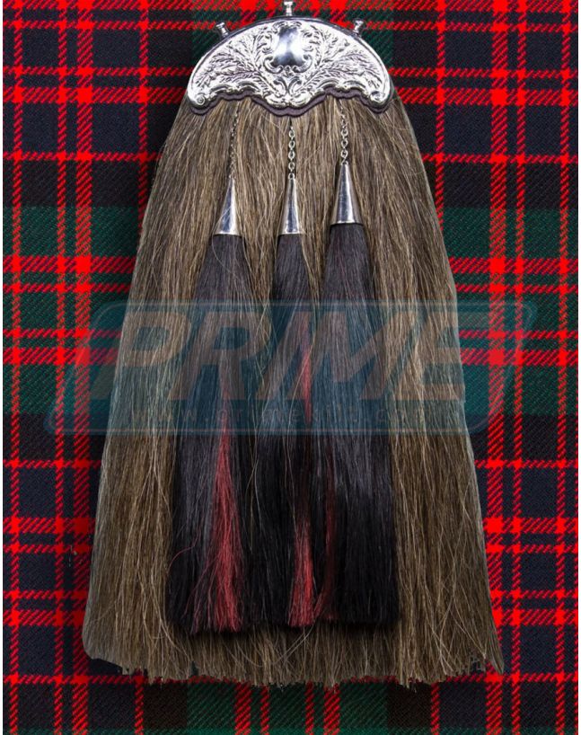 Brown Horsehair Cantle Silver Sporran