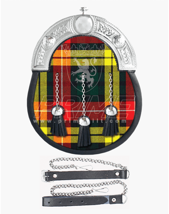 Black Stewart Tartan Sporran
