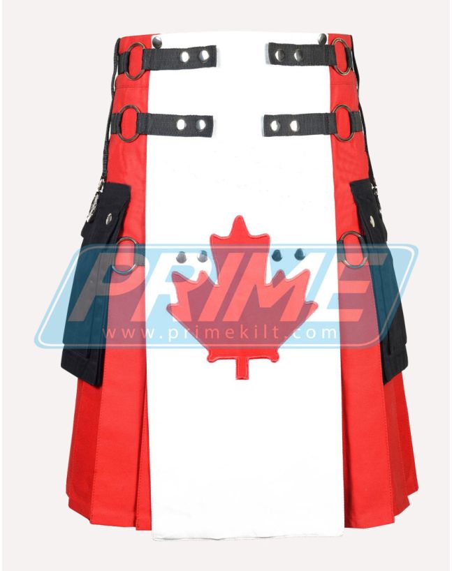 Canadian Flag Cotton Hybrid Utility Kilt