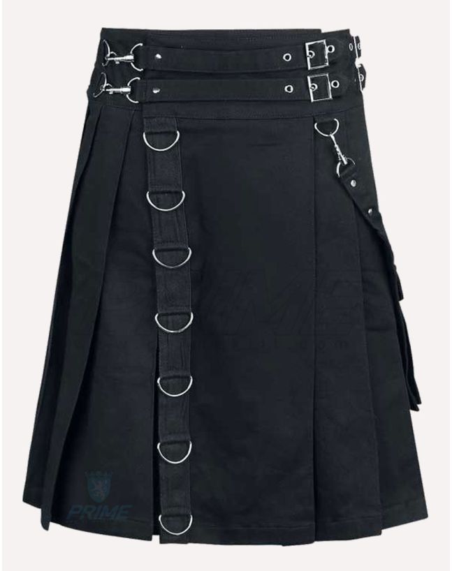 Deluxe Black Fashion Kilt For Men