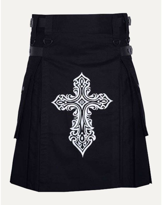 embroidered celtic kilt