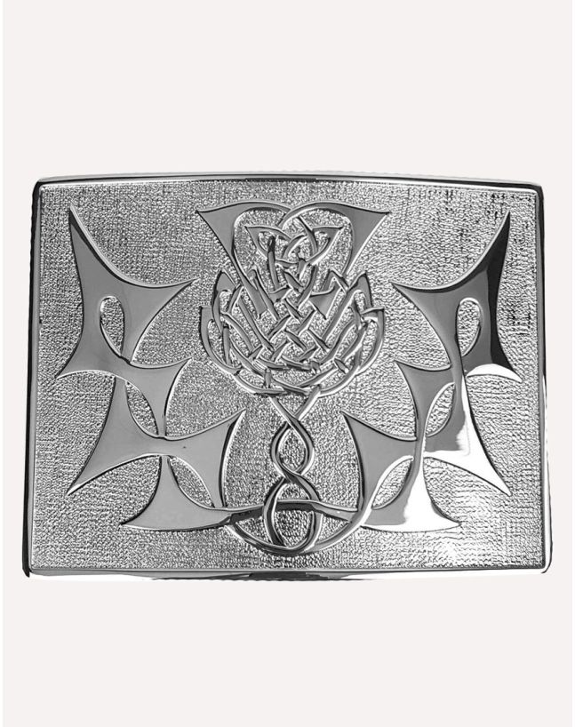 Highland Thistle Silver Chrome Belt Buckle