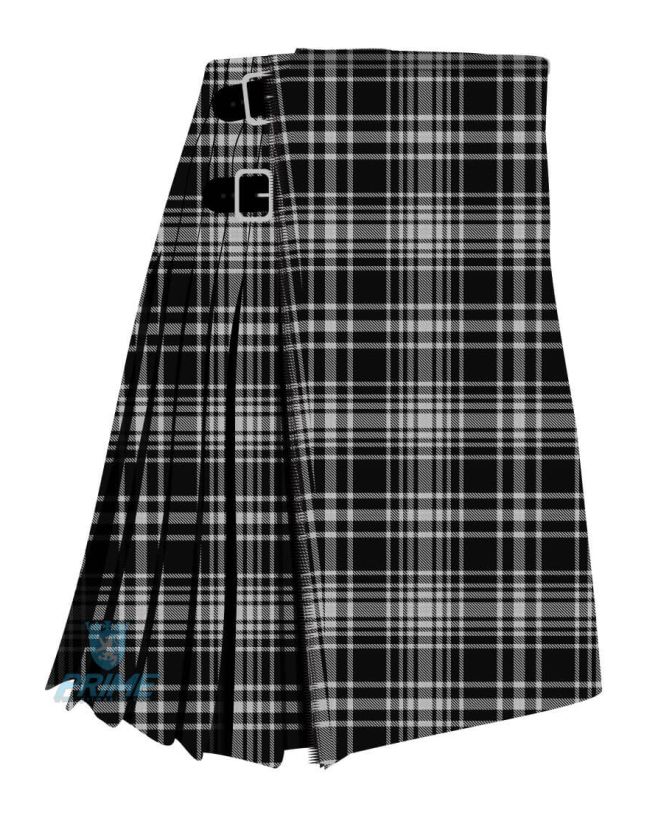 macLean black and white tartan kilt