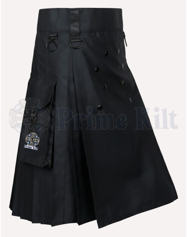 Mens Black Utility Kilt