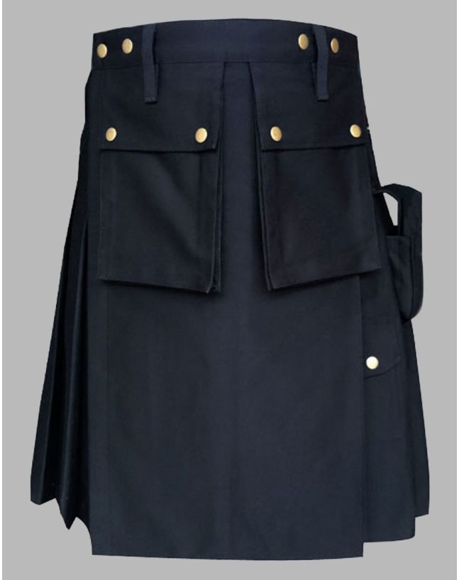 Police Black Utility Kilt
