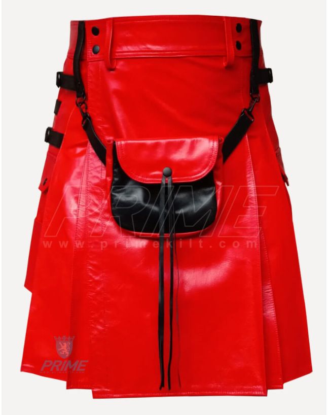 Red Leather Kilt