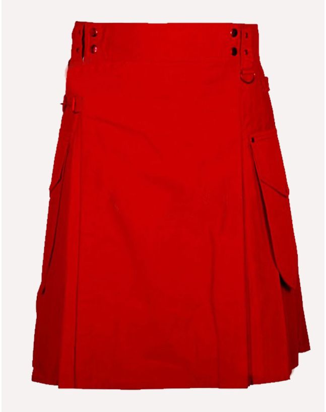 Red Modern Utility Kilt