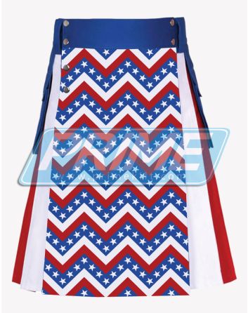 American Chevron Pattern Flag Hybrid Utility Kilt