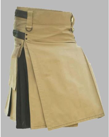 Beige and Black Hybrid Kilt