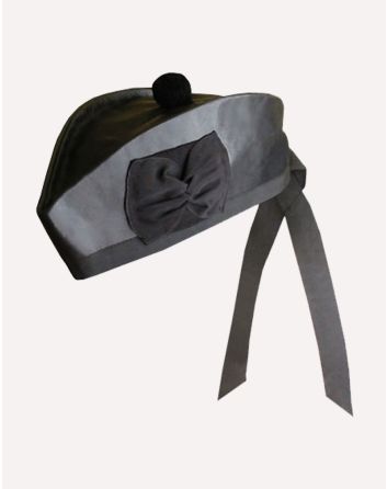 Black Leather Glenngary Hat