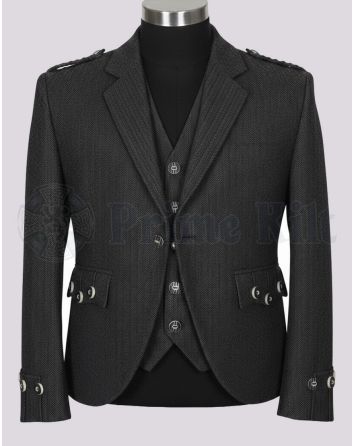 Black Tweed Kilt Jacket