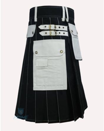 Black & White Hybrid Utility Working Kilt