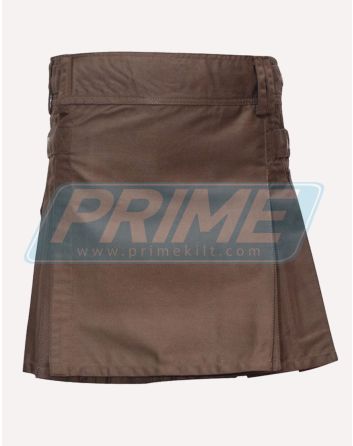 Chocolate Brown Back Pocket Utility Kilt