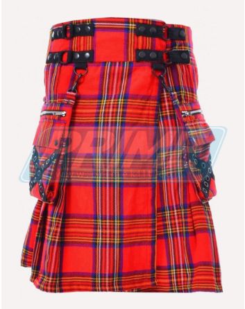 Gothic Style Royal Stewart Tartan Kilt