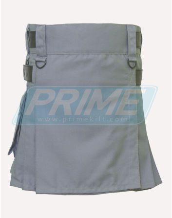 Grey Leather Strap Womens Utility Kilt