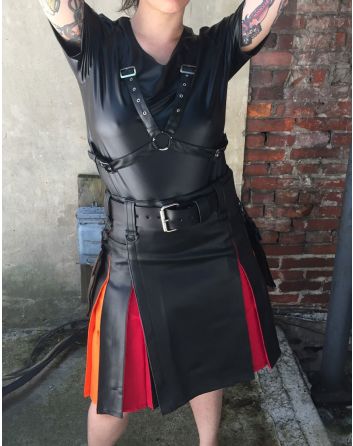 Leather Hybrid Utility Kilt For Women