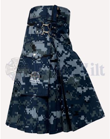 Navy Digital Camo Kilt