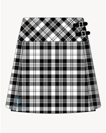 Scott Black and White Tartan Kilt For Women